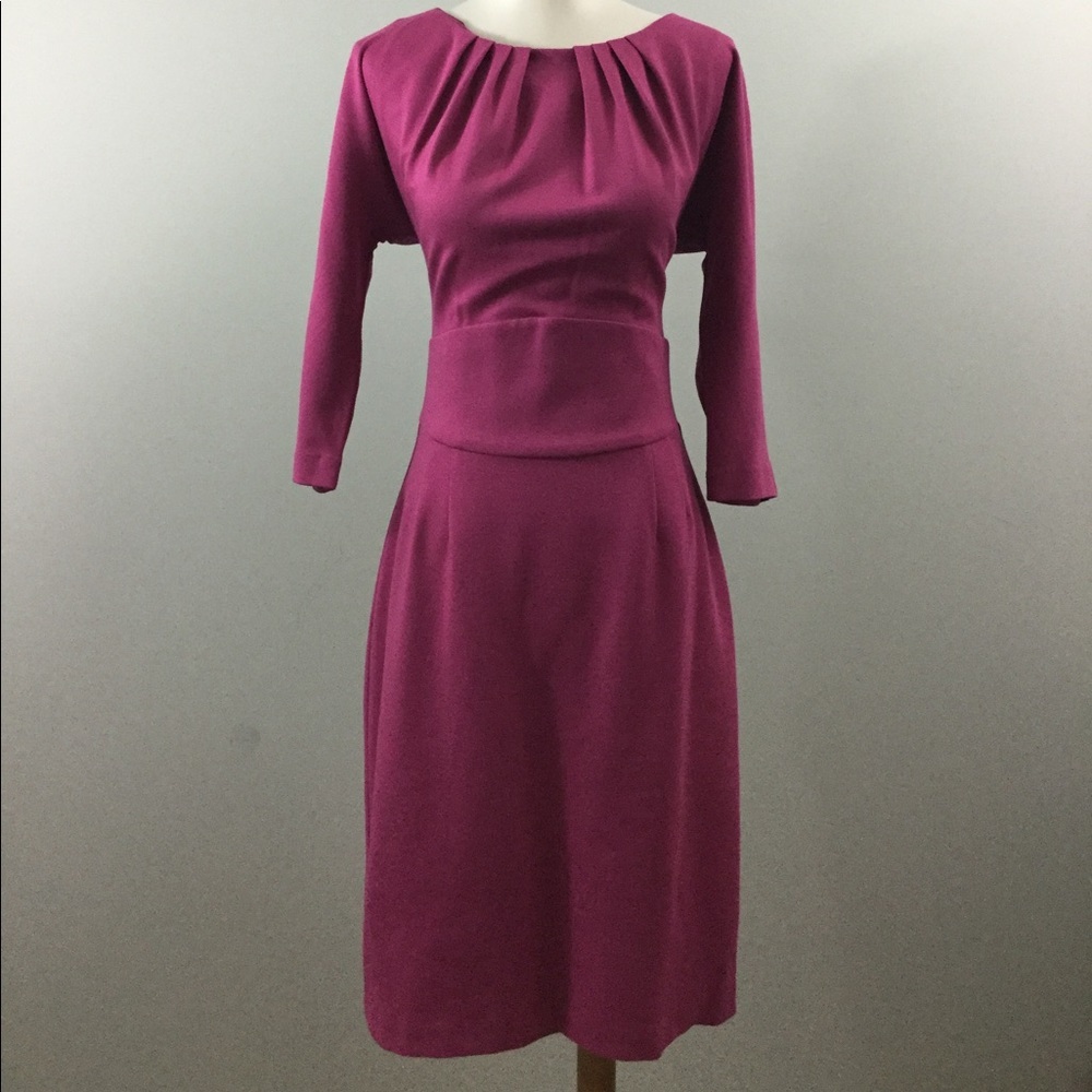 Trina Turk Sarafina Three-Quarter Sleeve Knit Sheath in Orchid Size 4
